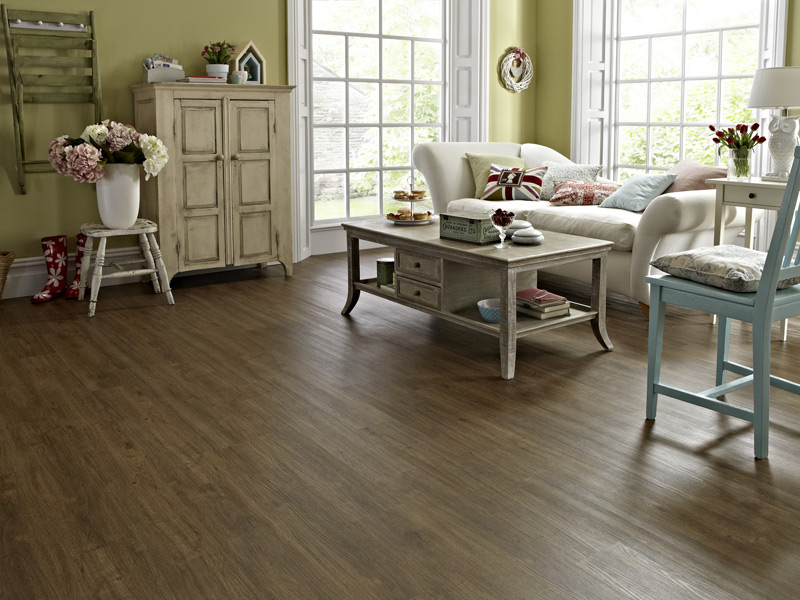 Karndean - Knight Tile Wood Flooring - KP102 MID Brushed Oak, Luxury Vinyl Tile (LVT) Flooring, Porcelain Tile Flooring