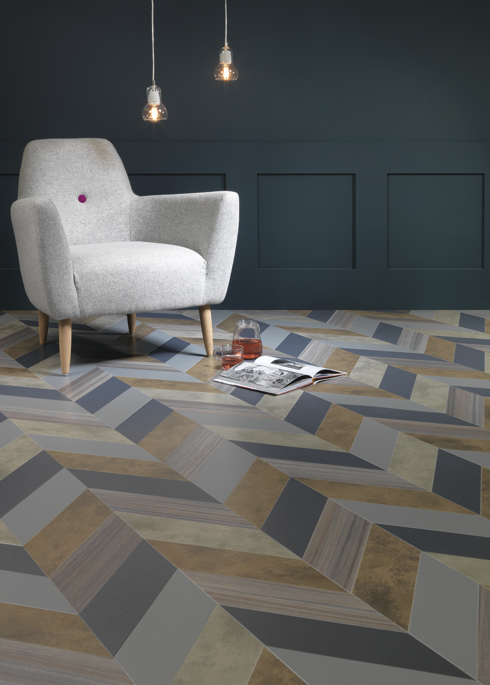Amtico Shimmer Denim-shimmer Metal-patina Vapour-patina Lune-equator Wave-herringbone Pleat Carpet - Amtico Flooring - Carpet