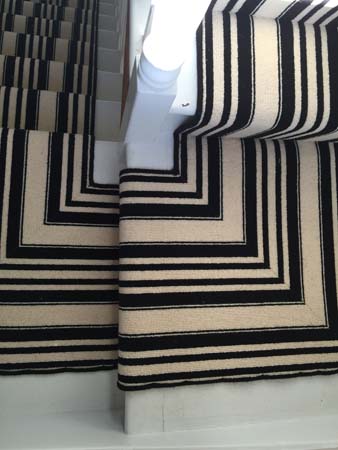 black and white striped stair carpet 6