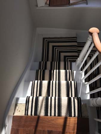 black and white striped stair carpet 7