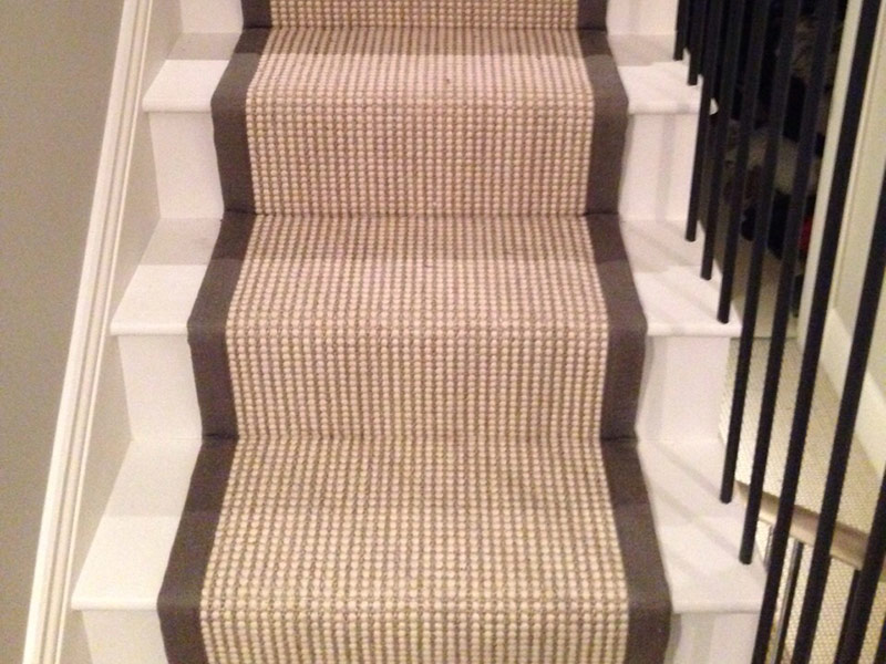 black border carpet stair runner