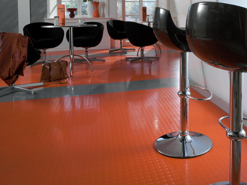 Polyflor - SaarFloor Noppe Stud Tile, Vinyl Flooring, overview