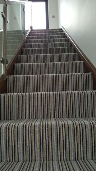 portfolio carpets blue striped stair carpet 03