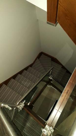 portfolio carpets blue striped stair carpet 06