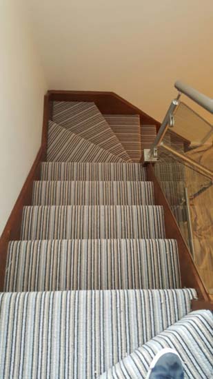 portfolio carpets blue striped stair carpet 07