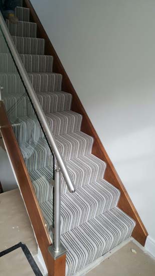 portfolio carpets blue striped stair carpet 08