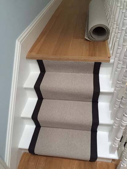 portfolio carpets grey carpet black border stairs 08