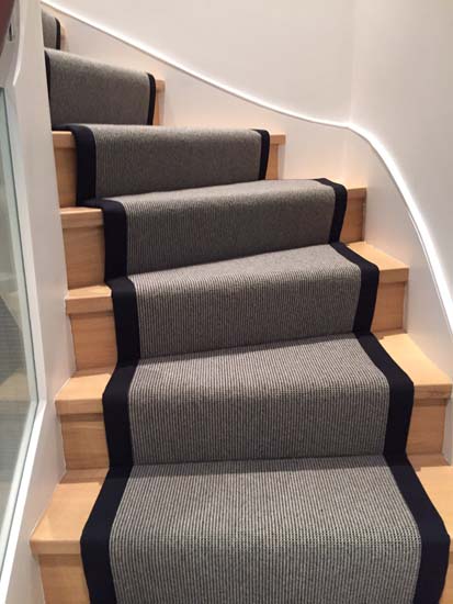 portfolio carpets - grey stair runner balck border 08