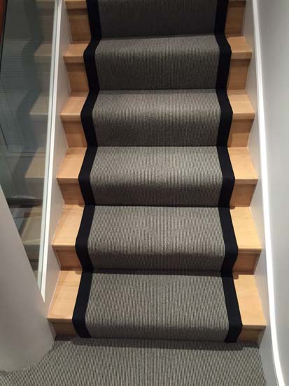 portfolio carpets - grey stair runner balck border 09