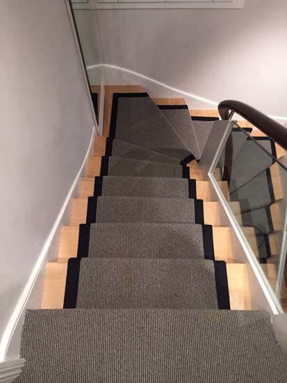 portfolio carpets - grey stair runner balck border 14