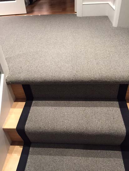 portfolio carpets - grey stair runner balck border 15
