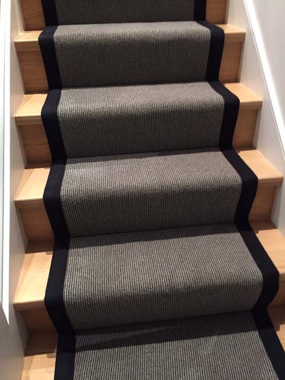 portfolio carpets - grey stair runner balck border 16