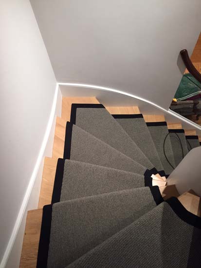 portfolio carpets - grey stair runner balck border 17