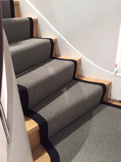 portfolio carpets - grey stair runner balck border 18