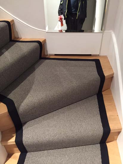 portfolio carpets - grey stair runner balck border 19