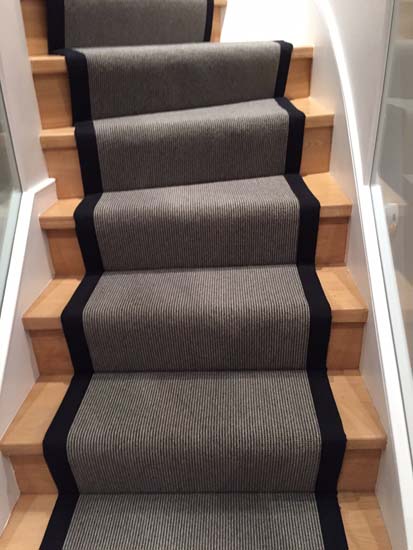 portfolio carpets - grey stair runner balck border 22
