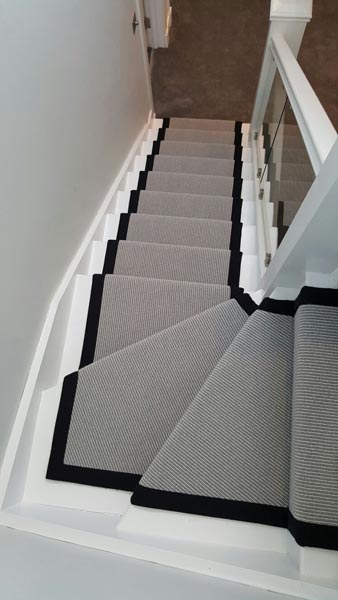 portfolio carpets stairs grey carpet runner with balck border 03