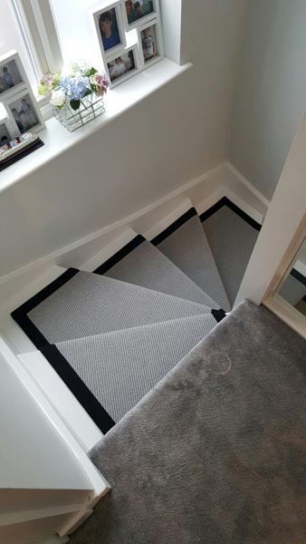 portfolio carpets stairs grey carpet runner with balck border 09