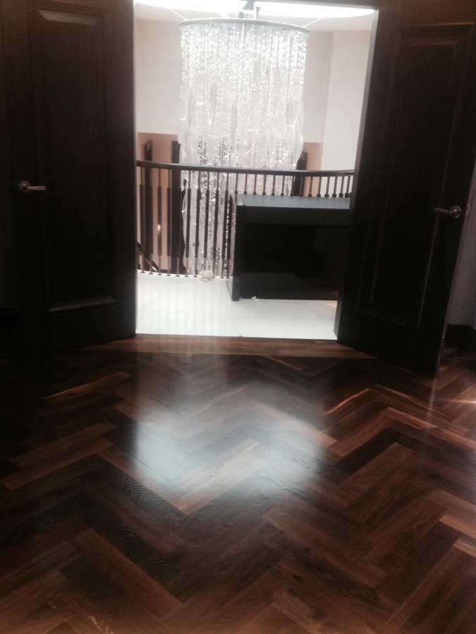 portfolio sanding and sealing dark herringbone wood 08