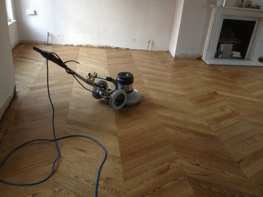 portfolio sanding and sealing mid-range oak herringbone 04
